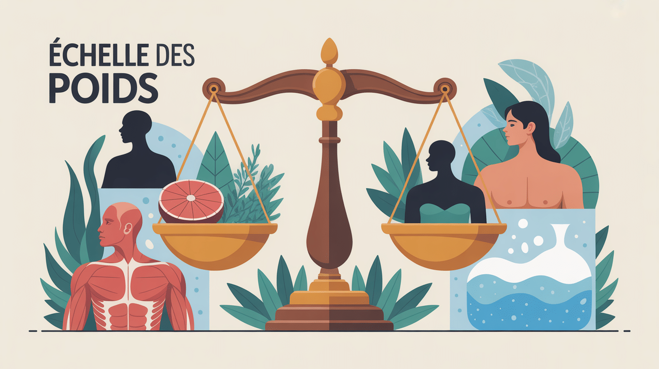 echelle des poids balance silhouettes morphologies