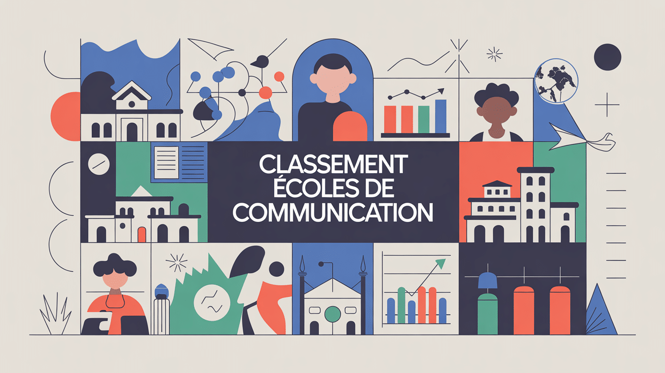 Ecole de communication classement illustration mosaïque