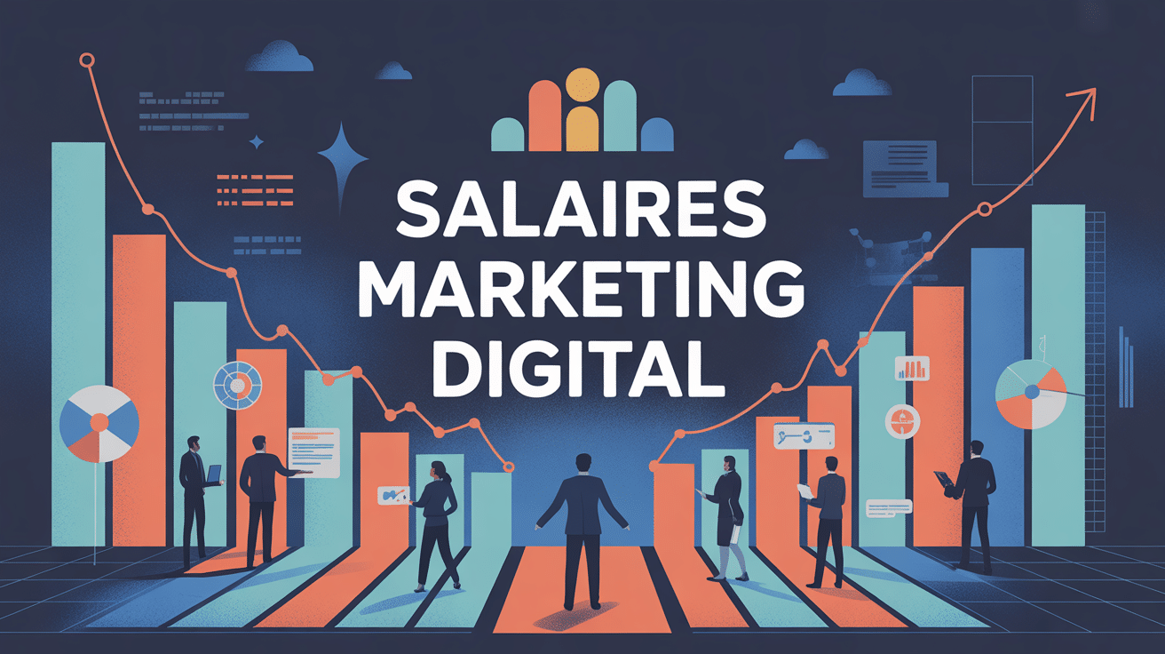 Évolution salaires marketing digital illustration