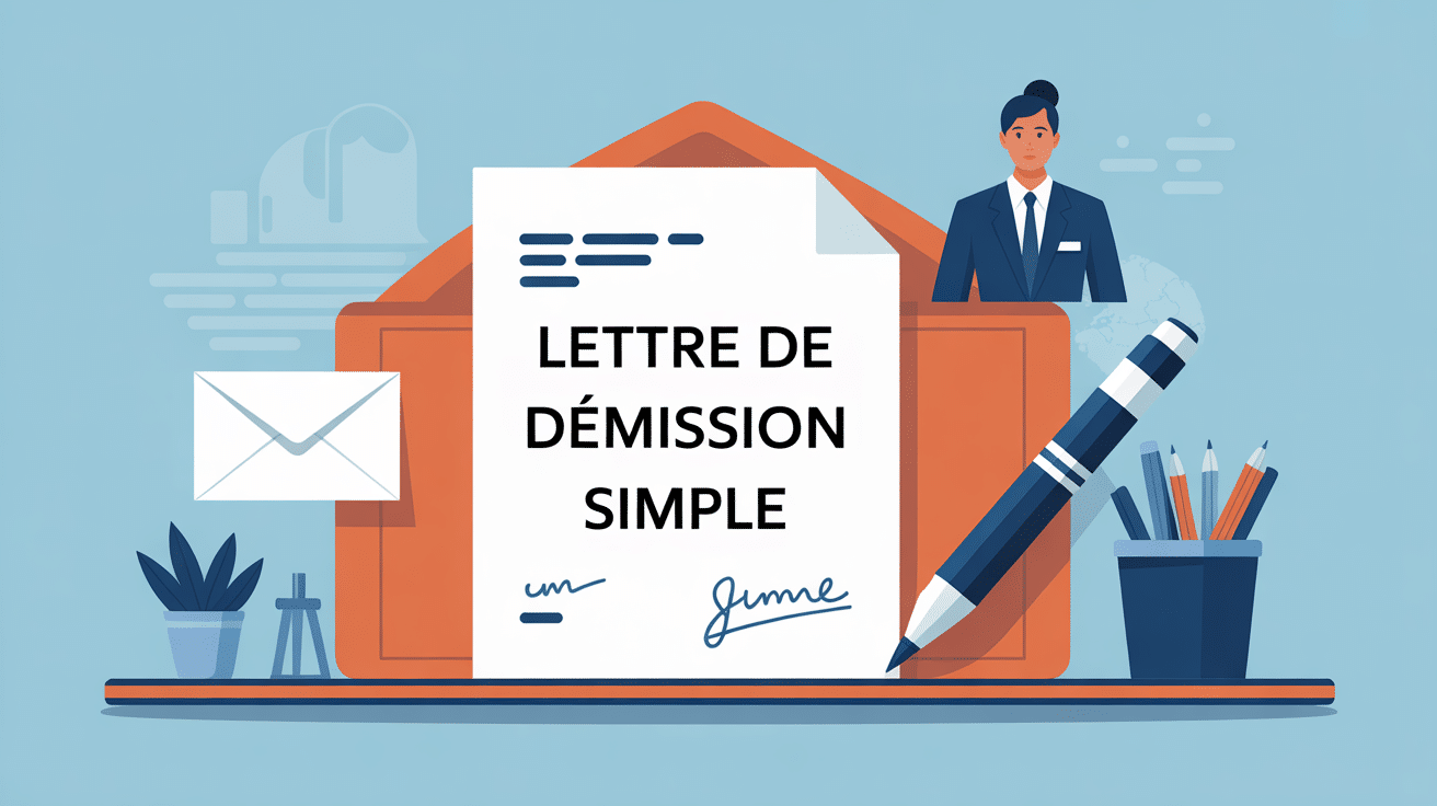 modèle de lettre de démission simple illustration vectorielle professionnelle