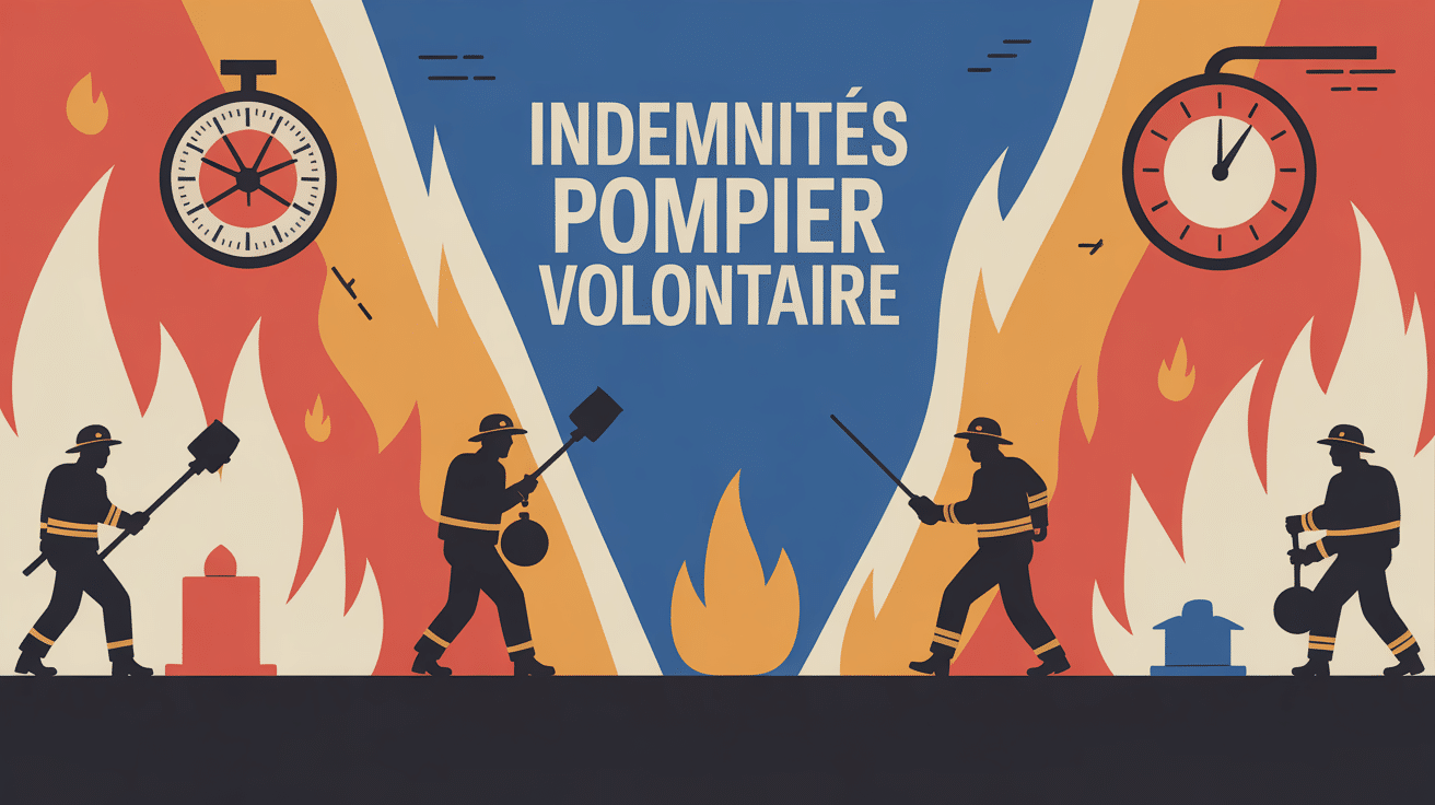 Illustration pompier volontaires salaire, engagement citoyen