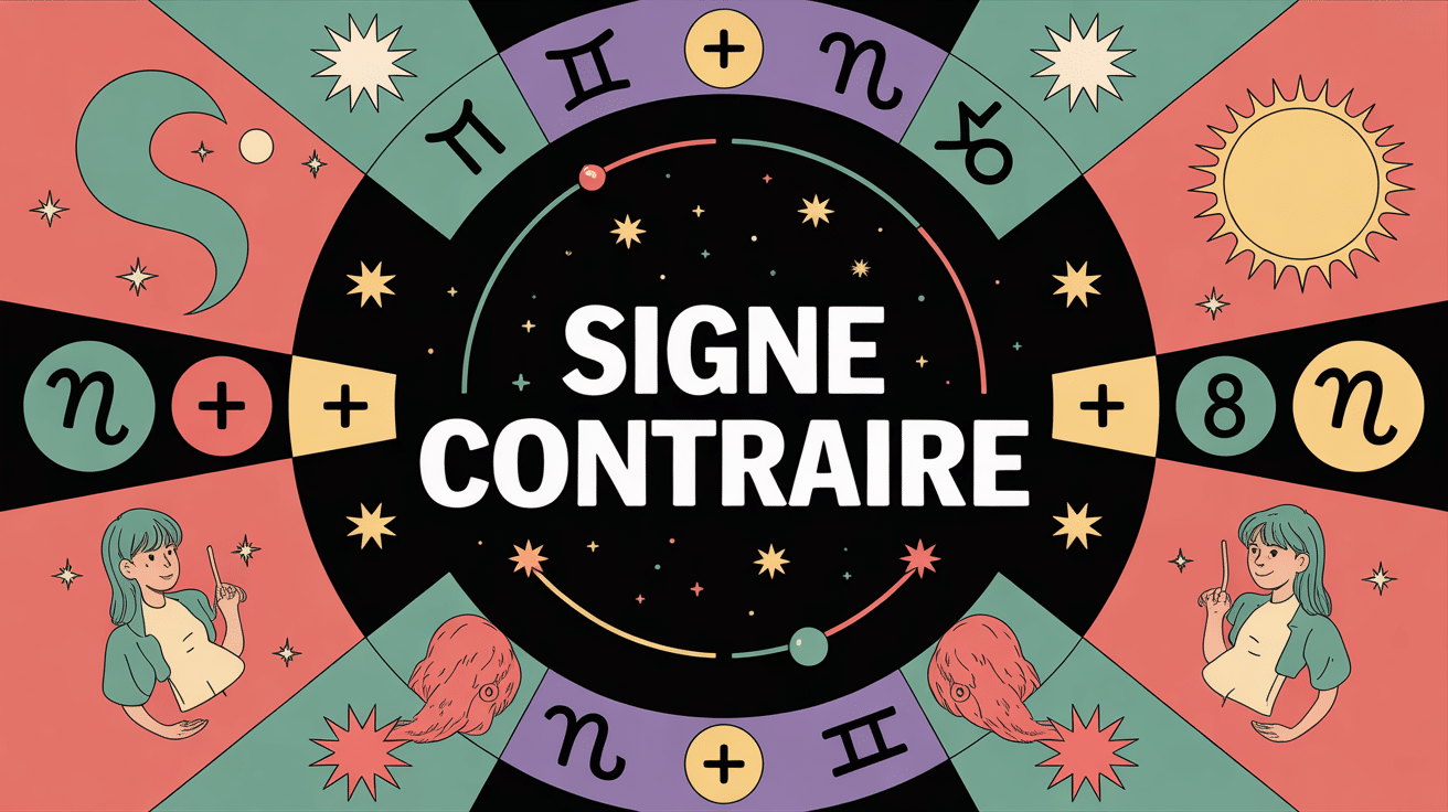illustration conceptuelle signe contraire mathématiques astrologie communication