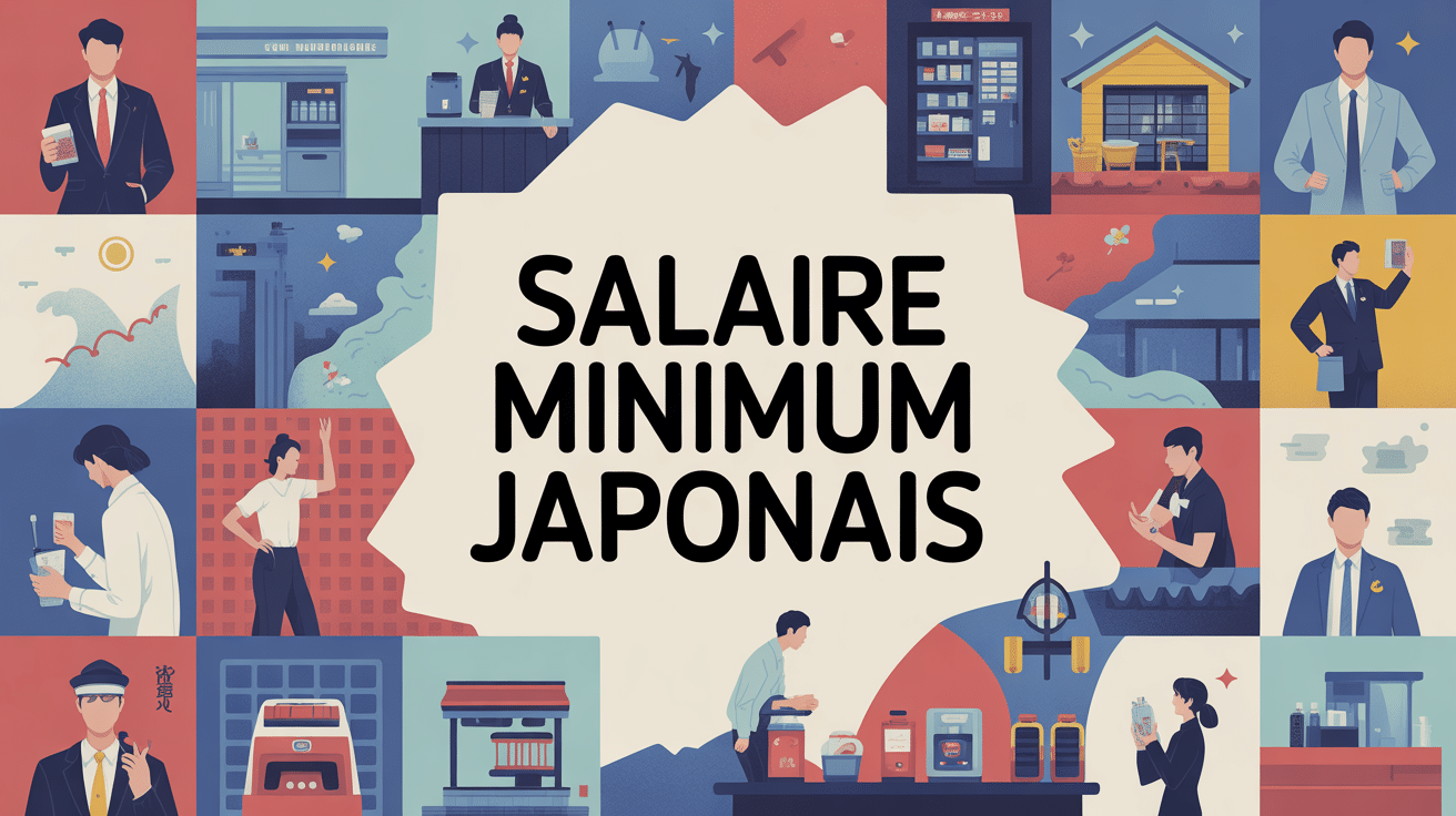 Illustration smic japon employés et carte
