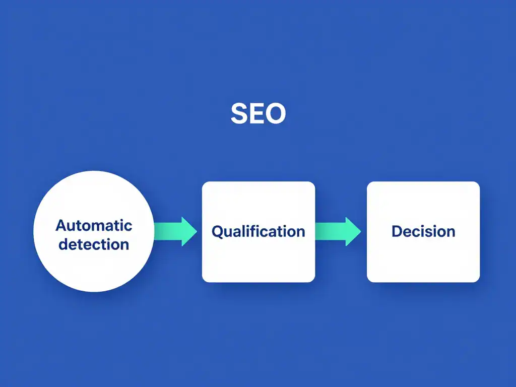 Diagramme ut& ent process mots-clés bruités SEO