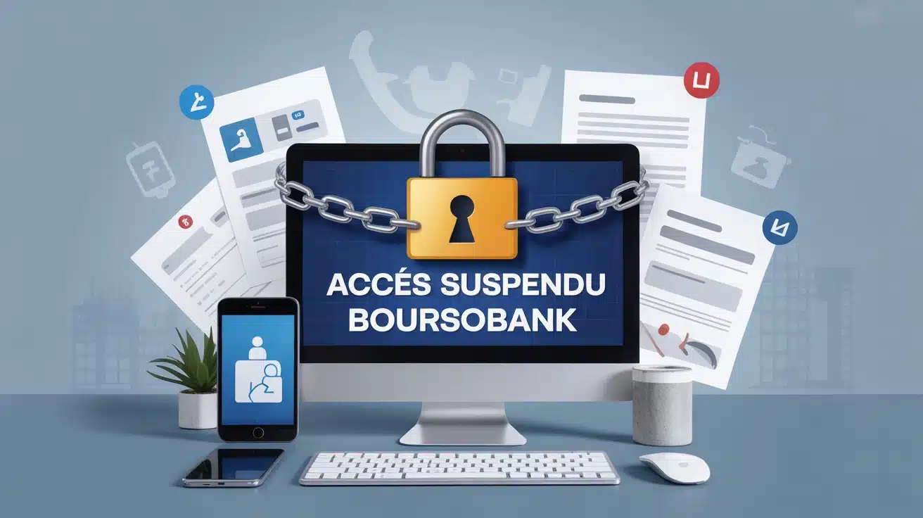 écran ordinateur accès suspendu BoursoBank cadenas verrouillé
