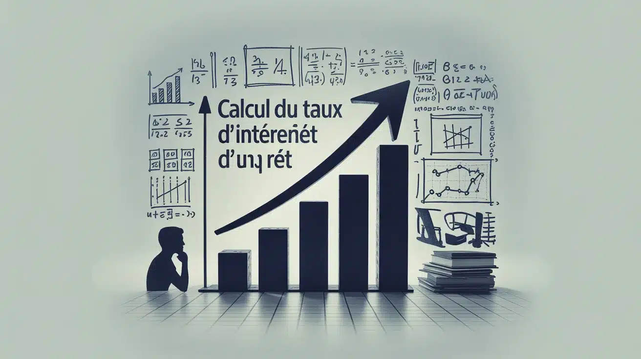 Illustration calcul du taux d'intérêt d'un prêt avec formules et graphique