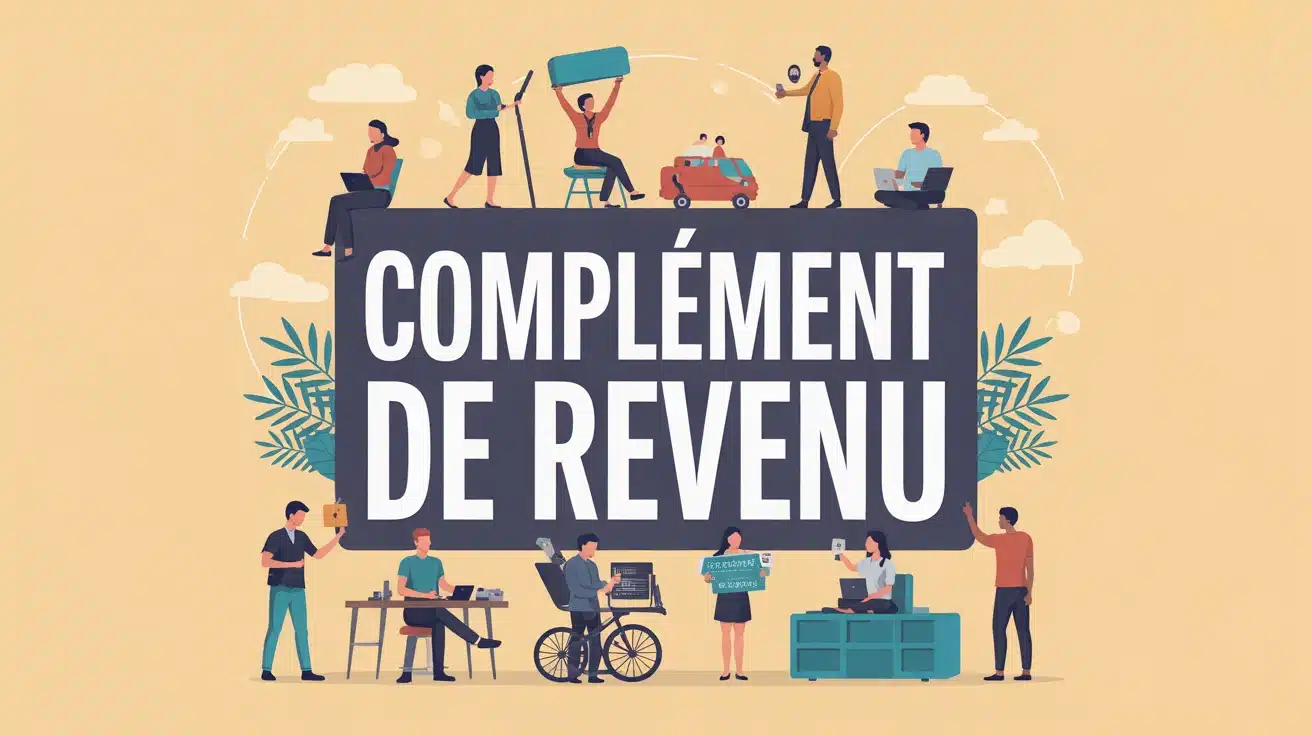 illustration vectorielle complément de revenu diverses sources freelance location aides sociales