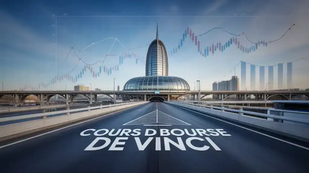 Illustration vectorielle du cours de bourse de Vinci avec infrastructures et graphiques