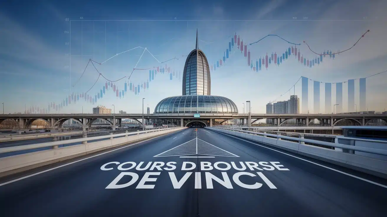 Illustration vectorielle du cours de bourse de Vinci avec infrastructures et graphiques