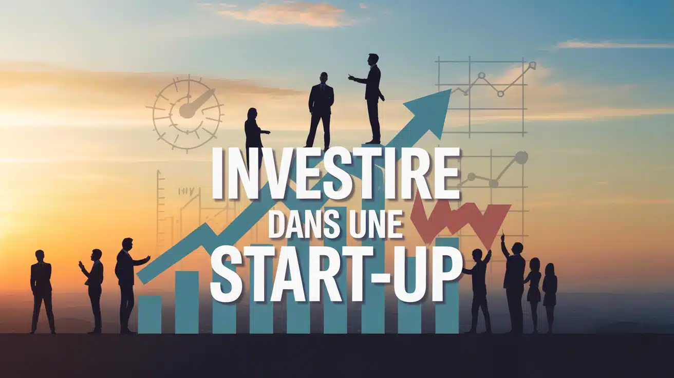 Illustration investir dans une start-up avec graphiques et investisseurs