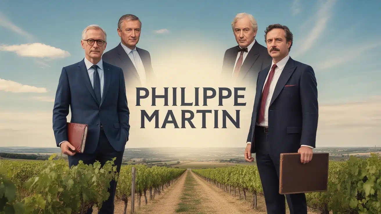 Représentation des quatre profils de Philippe Martin économiste ministre vigneron historien