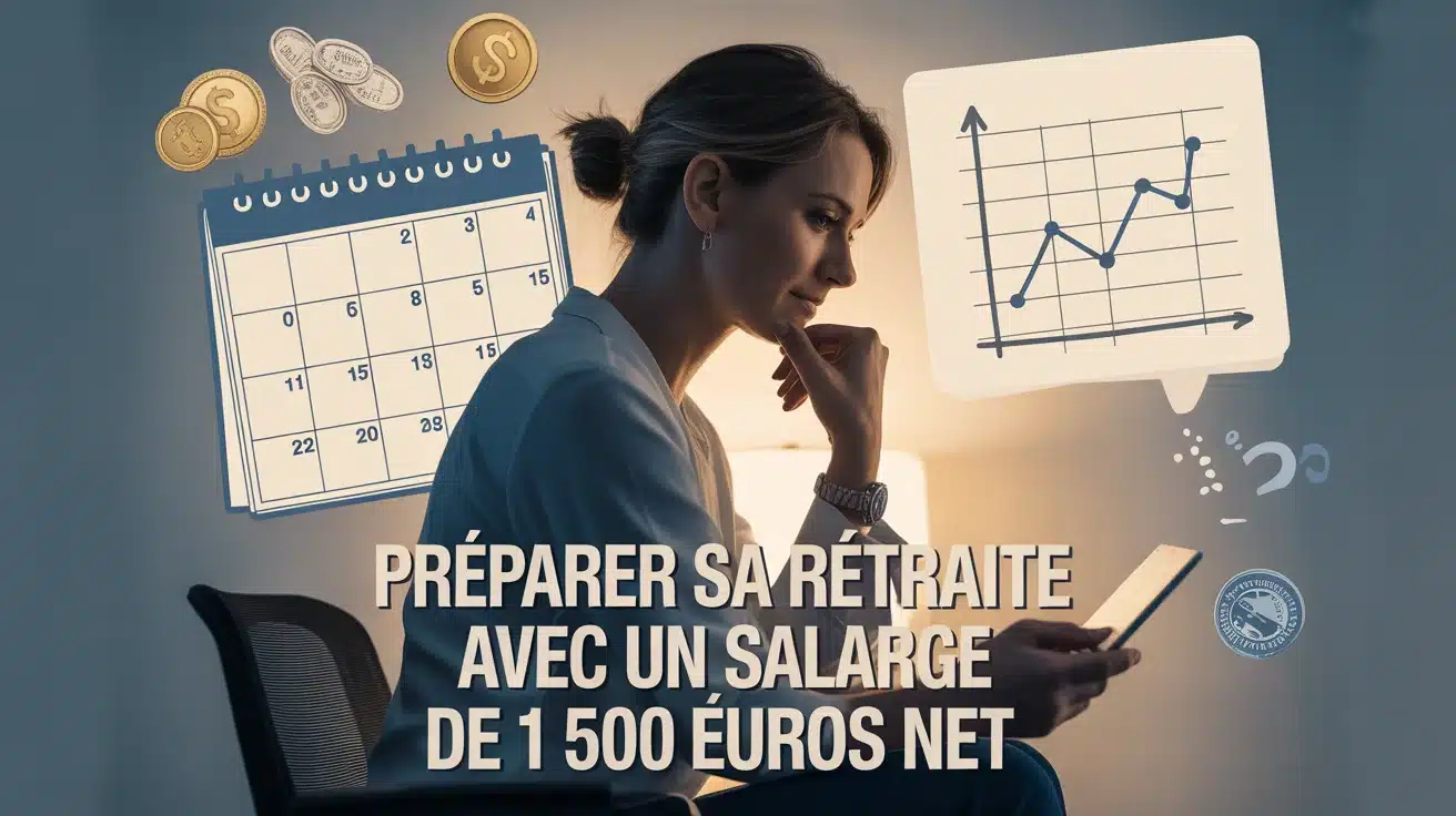 Illustration vectorielle préparation retraite salaire 1500 euros net