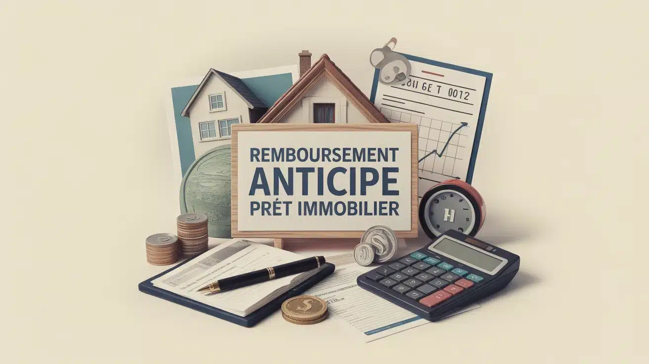 illustration vectorielle remboursement anticipé prêt immobilier maison pièces calculatrice