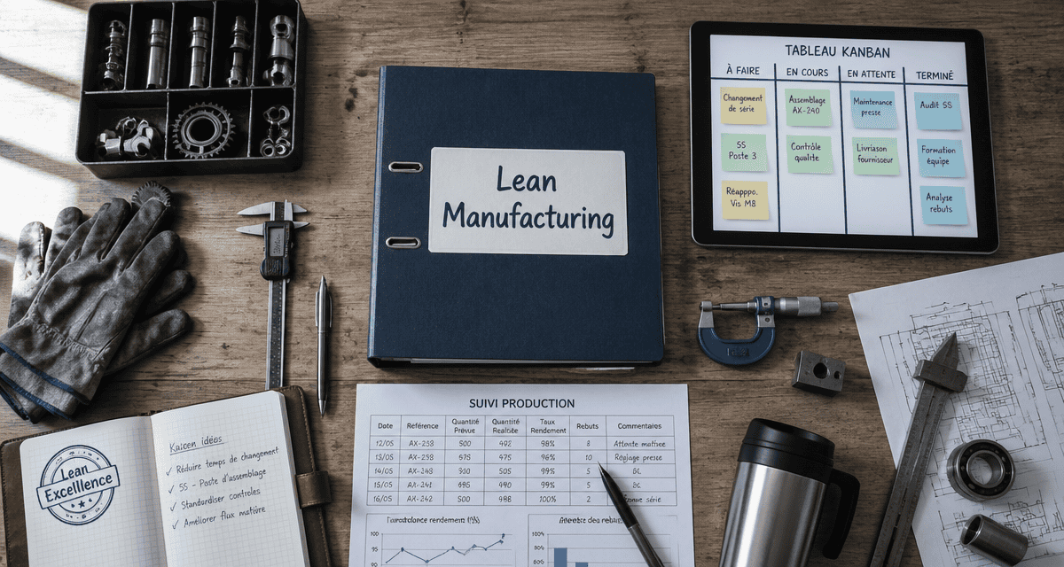 Management lean manufacturing bureau industriel organisé