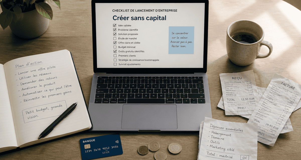 comment monter son entreprise sans argent bureau checklist