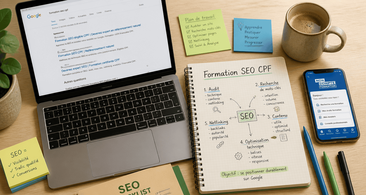 formation seo cpf bureau ordinateur carnet