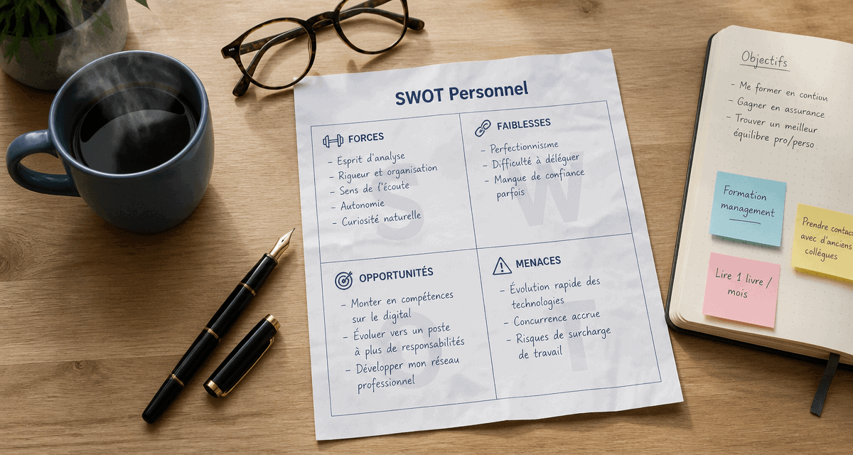 swot personnel feuille bureau café