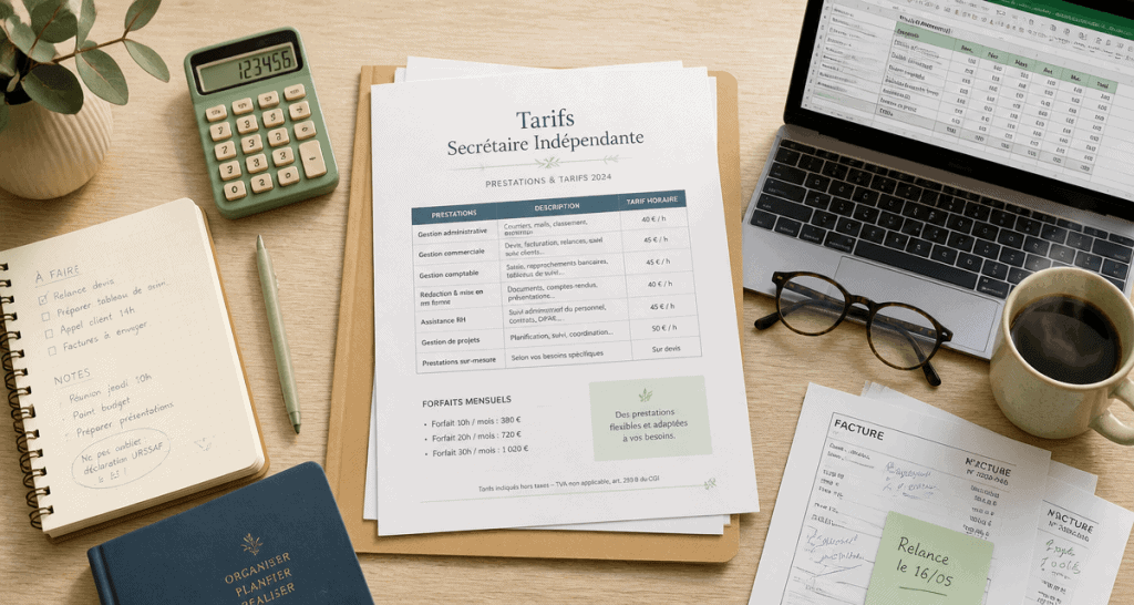 Tarif secrétaire indépendante : 3 modèles de prix et 4 leviers pour optimiser votre budget